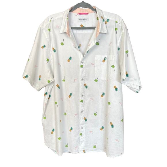 Tommy Bahama Flamingo Tango Camp Short Sleeves Shirt Size XXL Stretchy Fabric - Picture 3 of 15